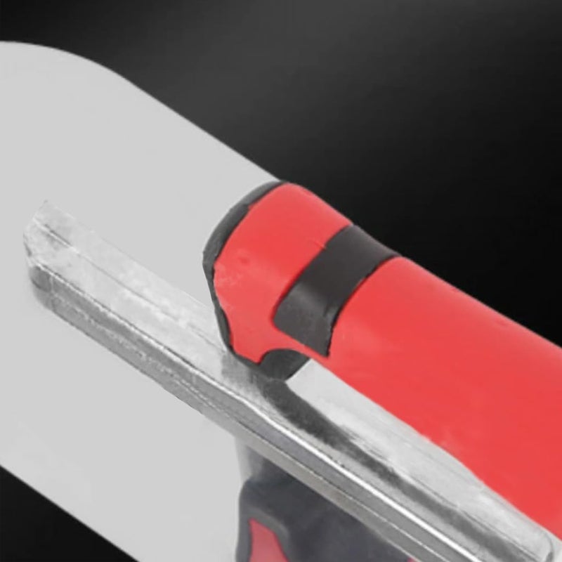 ESreake Concrete Tools Stainless Steel Pool Trowel, 10" x 3" Masonry Hand Tool with Soft Grip Handle, Lightweight, Plastering Trowel for Drywall Plastering Construction, Round End (Small:10"L x 3"W) - Image 5